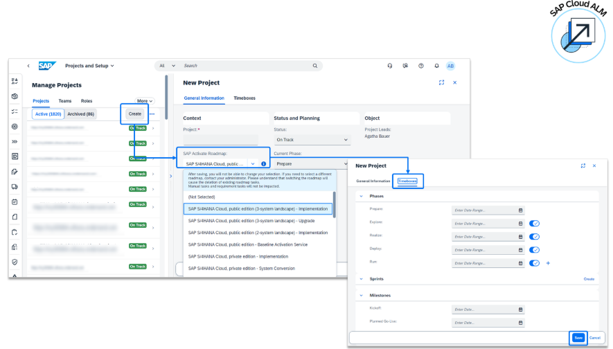 Step 3: Create the Project with SAP Activate Roadmap